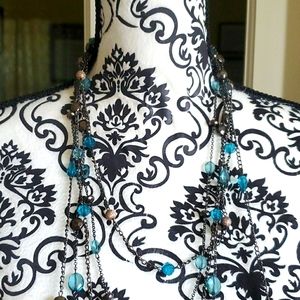 Long layer bead necklace